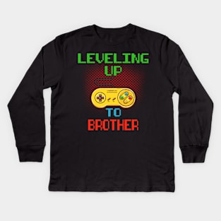 Promoted To Brother T-Shirt Unlocked Gamer Leveling Up Kids Long Sleeve T-Shirt